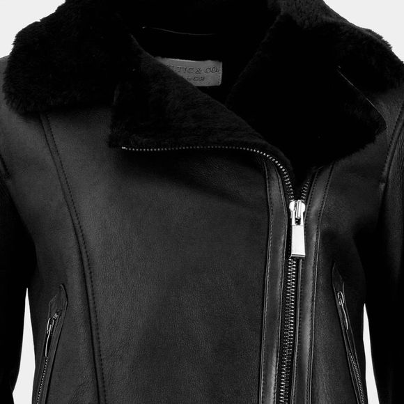 Celtic & Co. Sheepskin Biker Jacket US 4/UK 8 - Picture 3 of 14